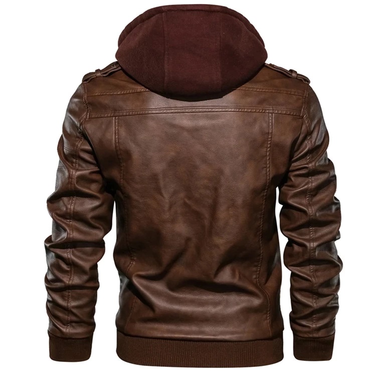 2021 Removable Hood New Coat Men's Leather Jackets Autumn Casual Motorcycle PU Jacket Biker Leather Coats Jacket Brand Clothing (2)