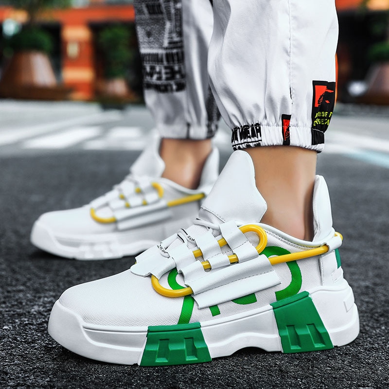 Men's Shoes - Green White & Yellow (1)
